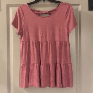 Pink babydoll top from pink lily boutique